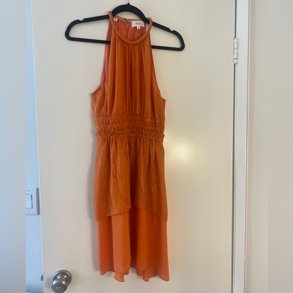 Nwot A.L.C. Orange High-Neck Dress